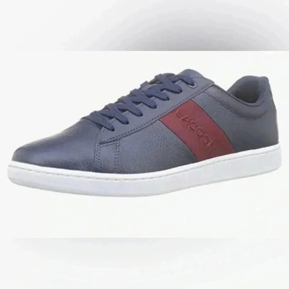 Lacoste  Carnaby Lace - Up Sneakers in Navy Blue and Burgundy Mens Size 10.5 NWT - Picture 8 of 8